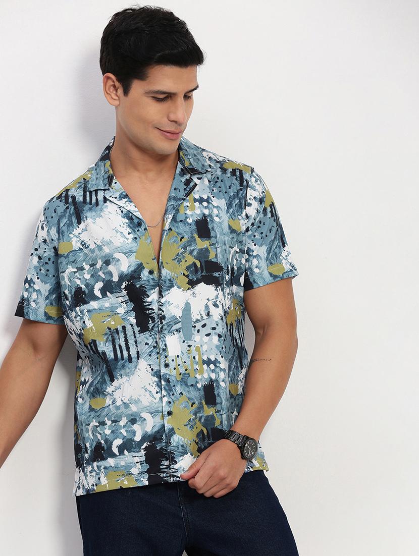 men short sleeves printed casual shirt - 21721542 -  Standard Image - 1