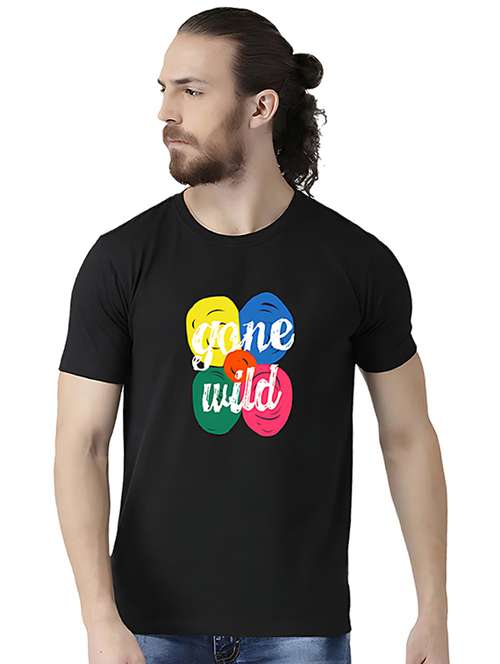 men front print short sleeve t-shirt - 21721545 - Standard Image - 0