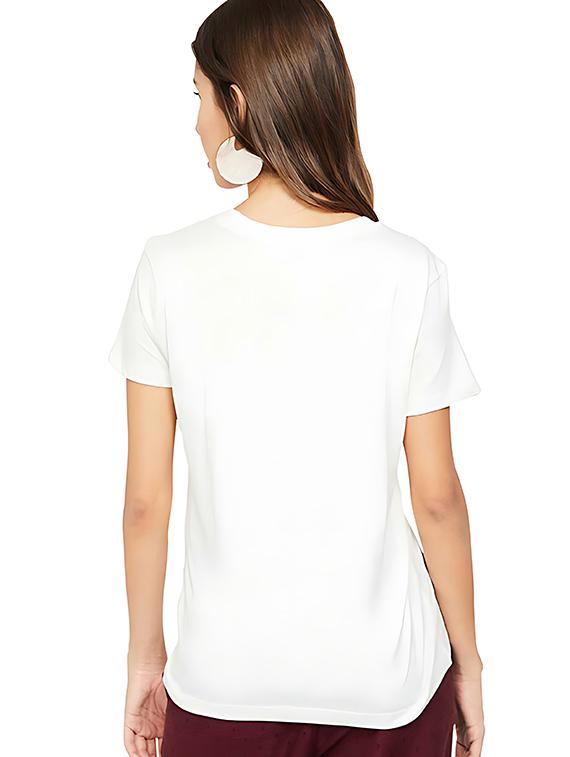 women front print short sleeve t-shirt - 21721568 - Standard Image - 1