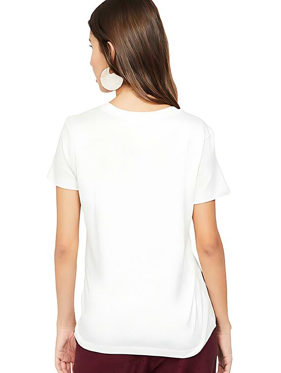 women front print short sleeve t-shirt - 21721572 - Standard Image - 1