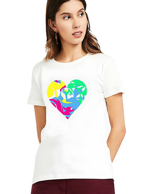 women front print short sleeve t-shirt - 21721573 - Standard Image - 0