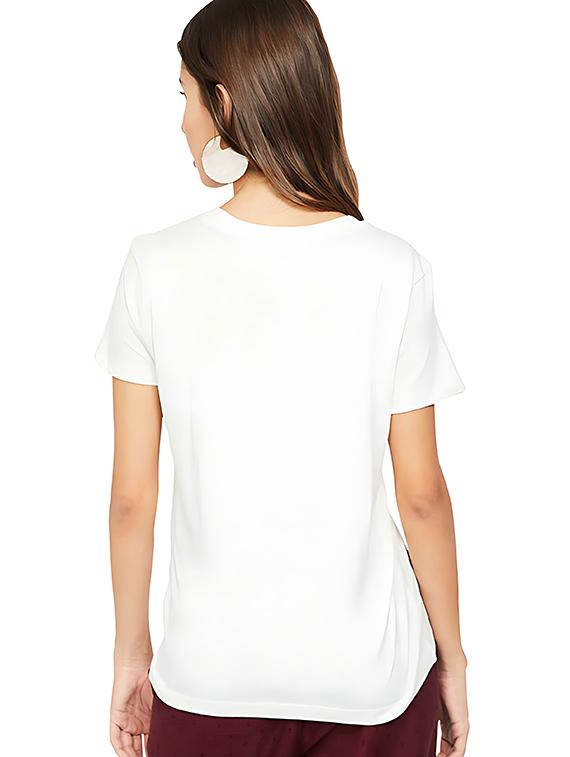 women front print short sleeve t-shirt - 21721573 - Standard Image - 1
