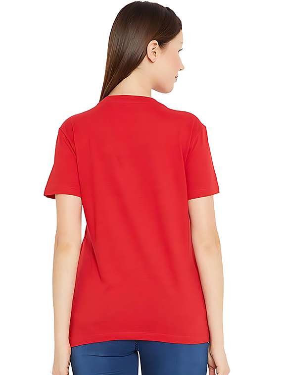women front print short sleeve t-shirt - 21721582 - Standard Image - 1