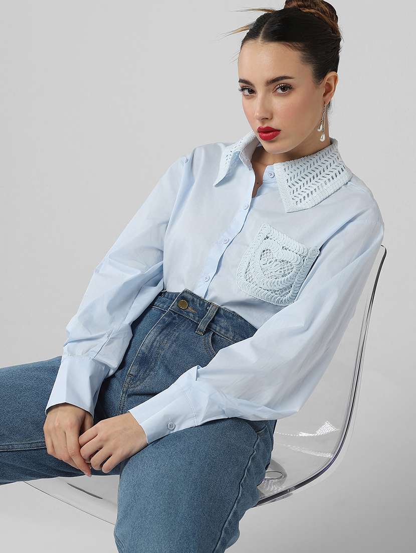 women solid long sleeve oversized shirt - 21721652 -  Standard Image - 1