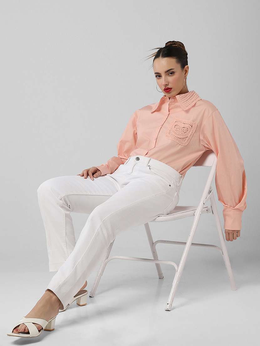 women solid long sleeve shirt - 21721654 -  Standard Image - 4