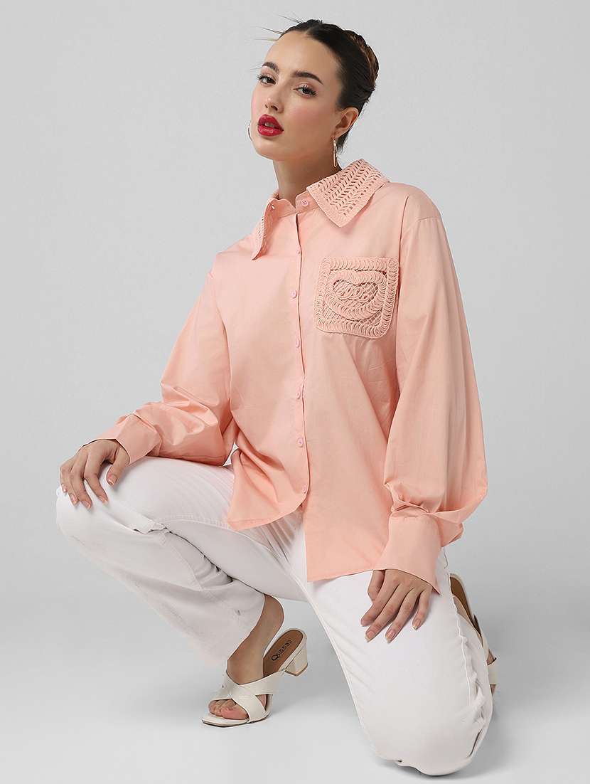 women solid long sleeve shirt - 21721654 -  Standard Image - 6