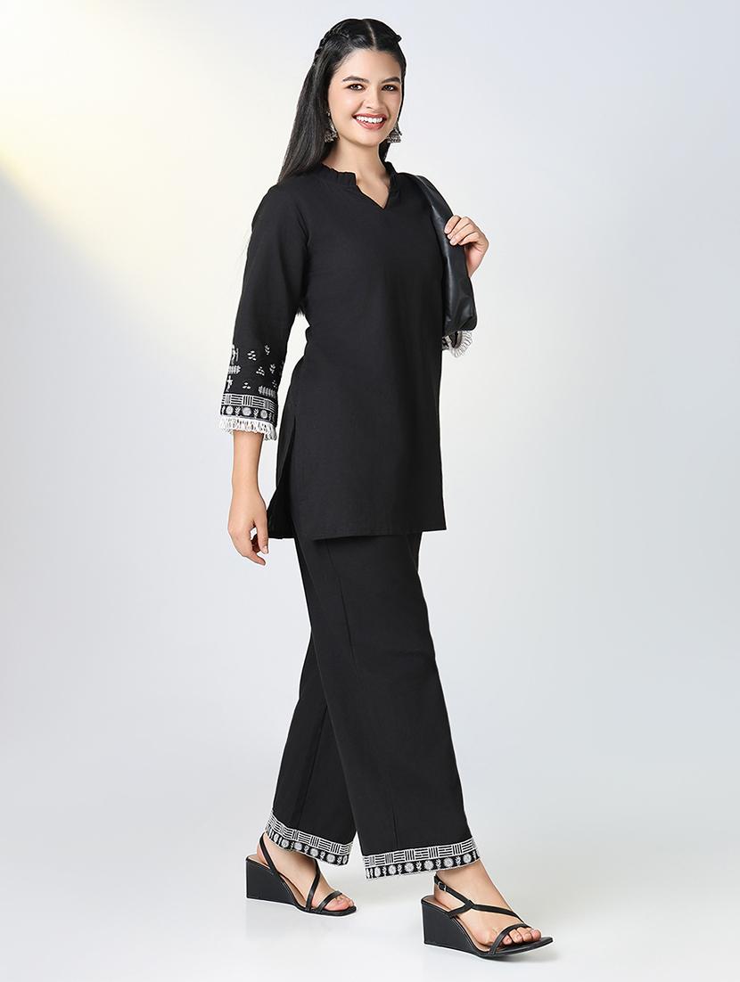 women embroidered kurta pant co-ords set - 21721658 - Standard Image - 4
