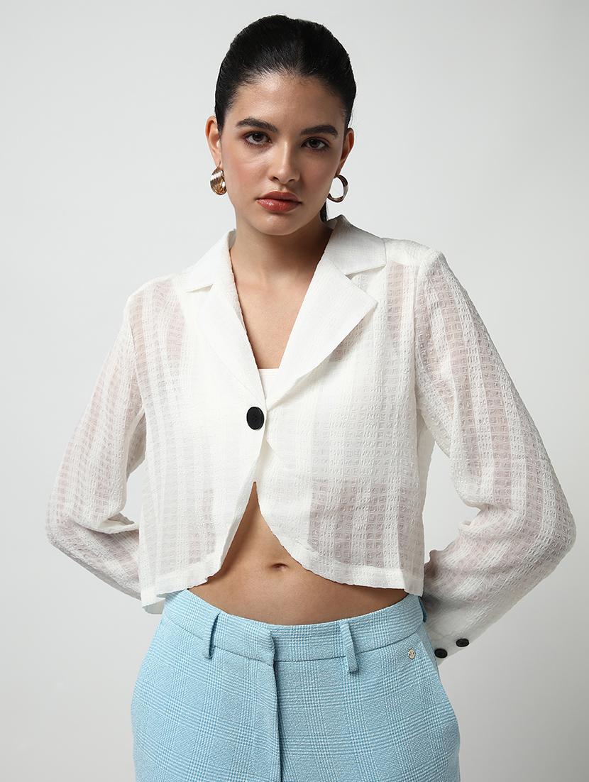 off white cotton shirt top - 21721691 - Standard Image - 1
