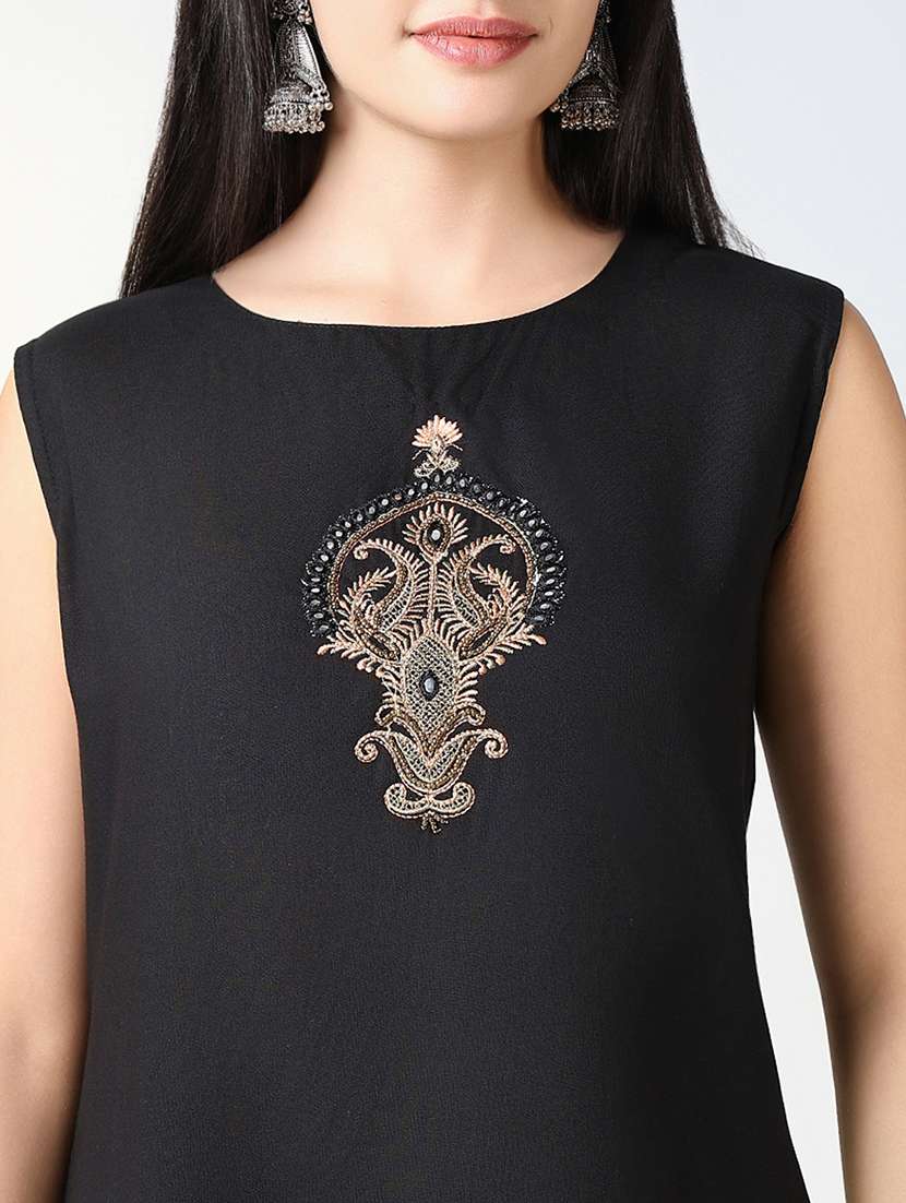 women black printed round neck fusion set - 21721722 -  Standard Image - 6