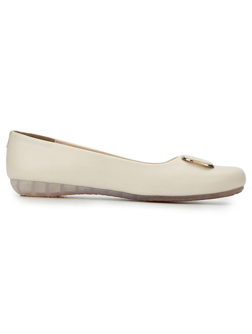 women off white slip on ballerina - 21721758 -  Standard Image - 1
