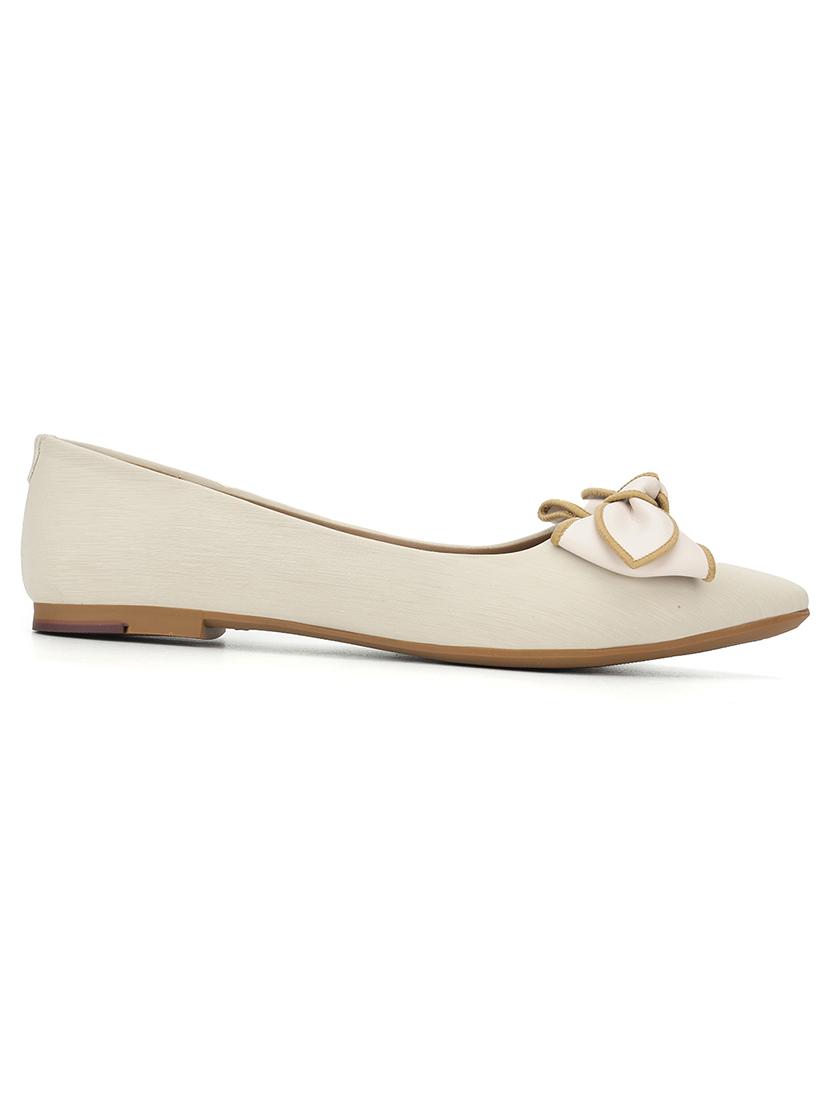 women off white slip on ballerina - 21721764 -  Standard Image - 1