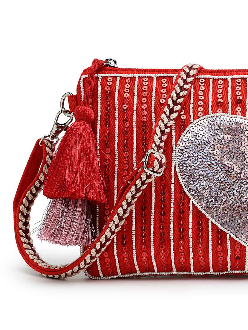 women red sequined sling bag - 21721919 -  Standard Image - 9