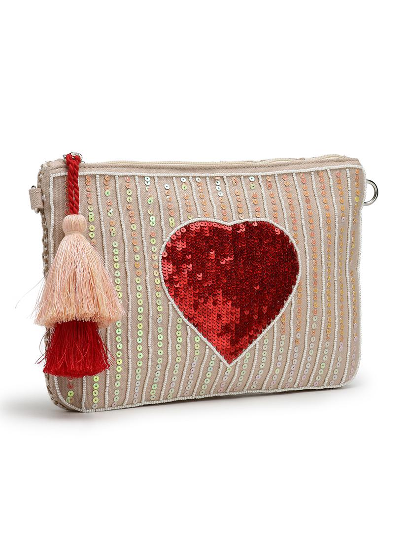 women white sequined sling bag - 21721920 - Standard Image - 4