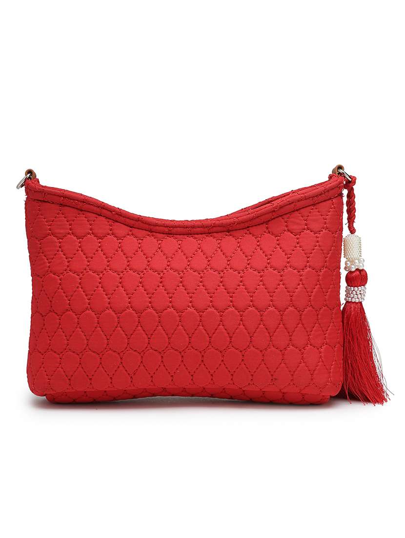 women red solid quilted sling bag - 21721924 -  Standard Image - 1