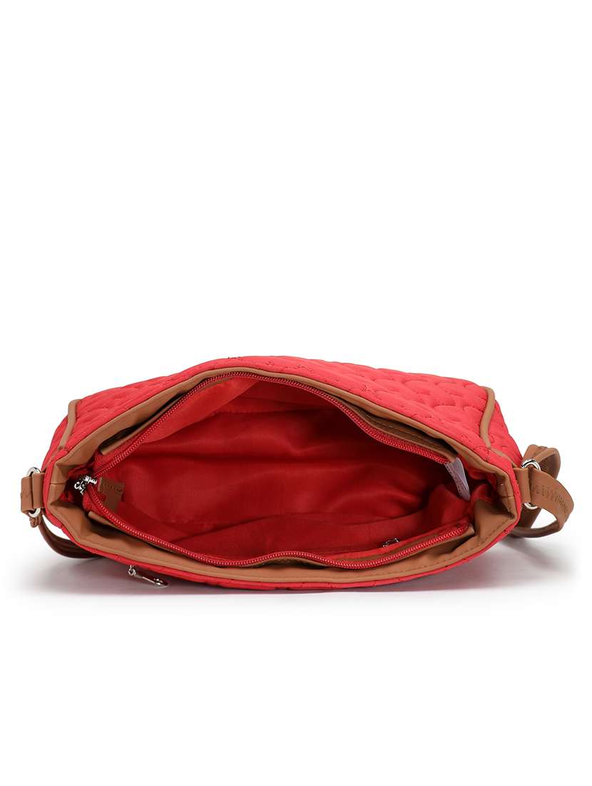 women red solid quilted sling bag - 21721927 -  Standard Image - 9