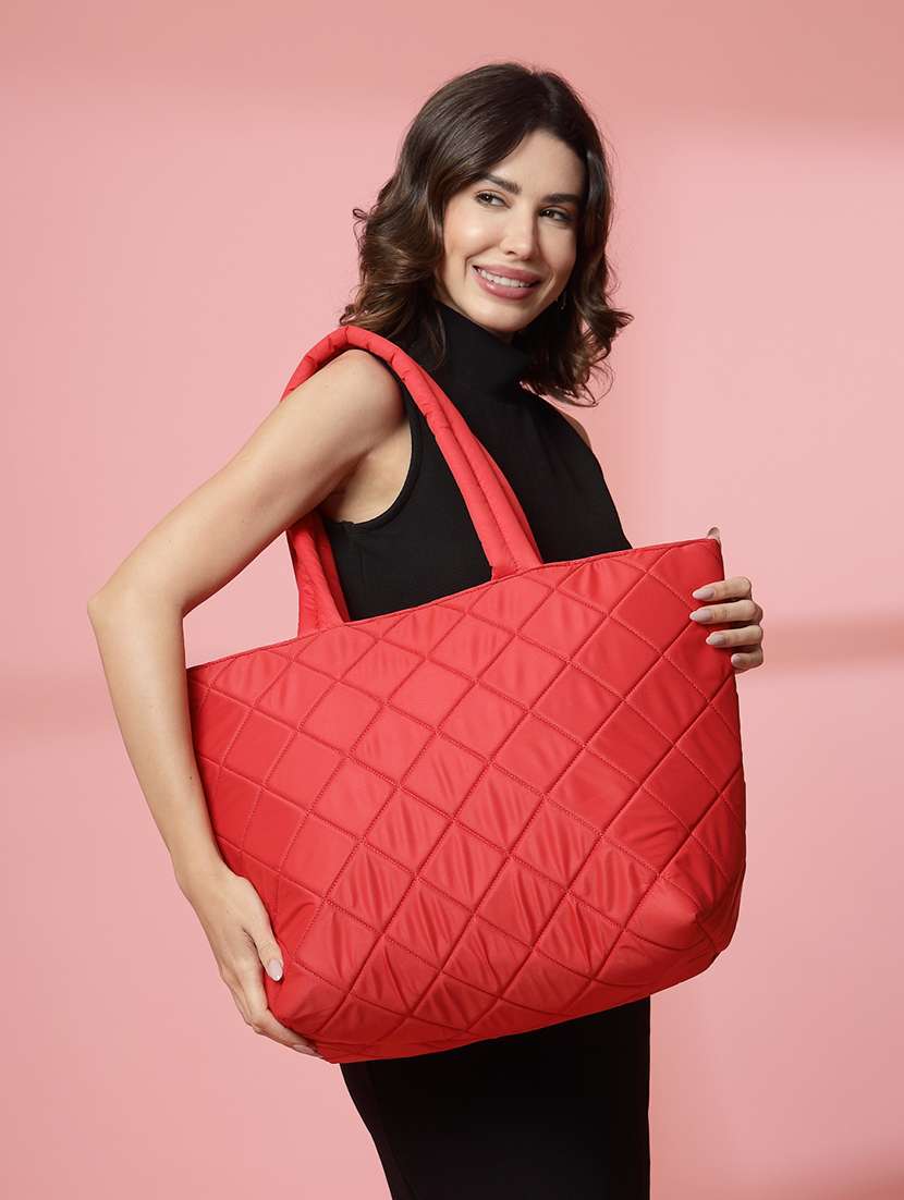 women red solid quilted handbag - 21721928 -  Standard Image - 1