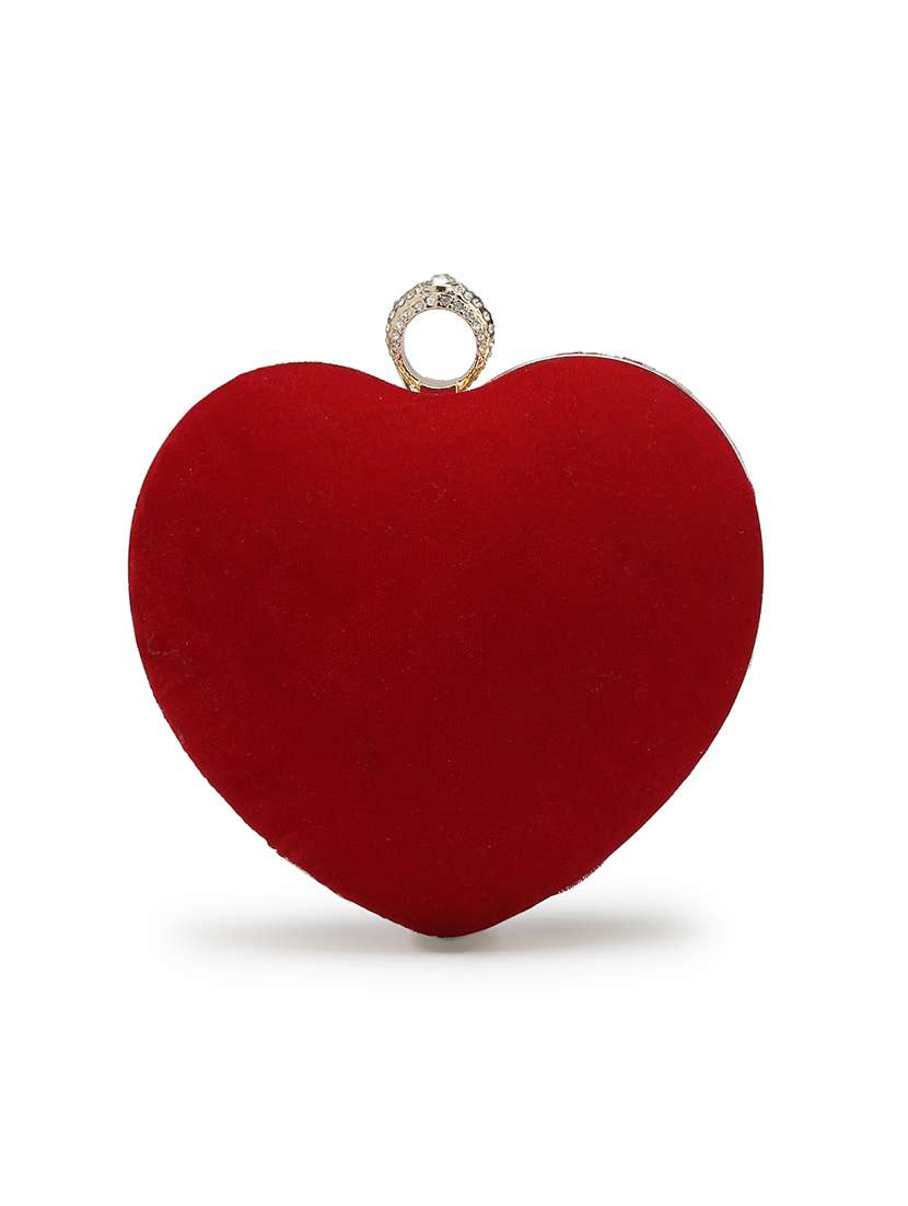 Women Solid Heart Shape Clutch