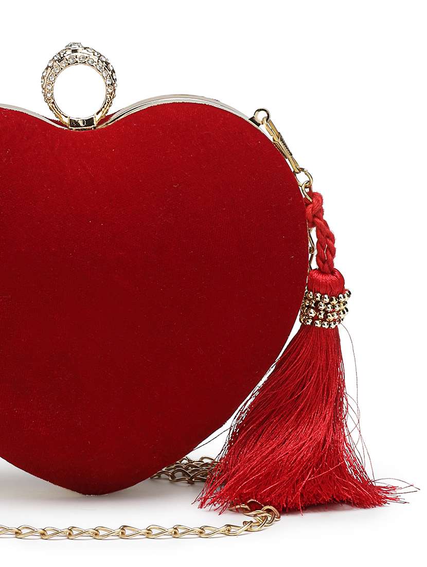 women solid heart shape clutch - 21721936 -  Standard Image - 4