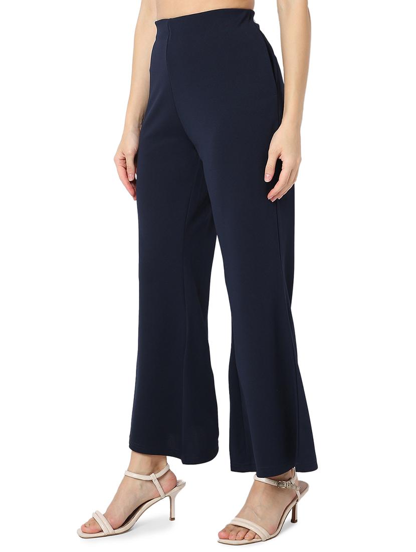 women solid high rise bootcut trouser - 21721941 -  Standard Image - 1
