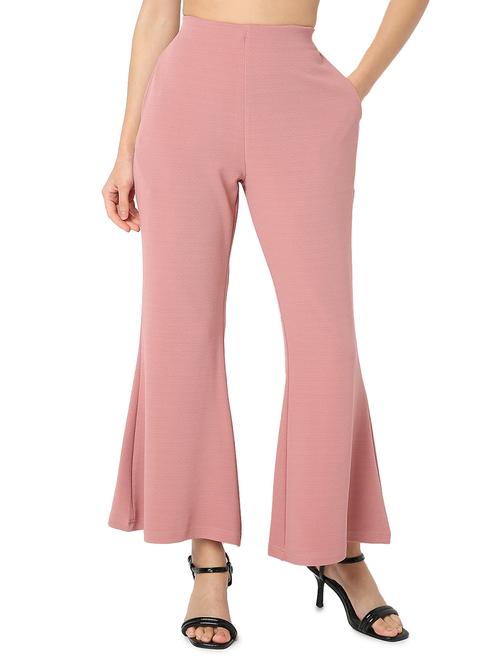 women solid high rise bootcut trouser - 21721943 - Standard Image - 0