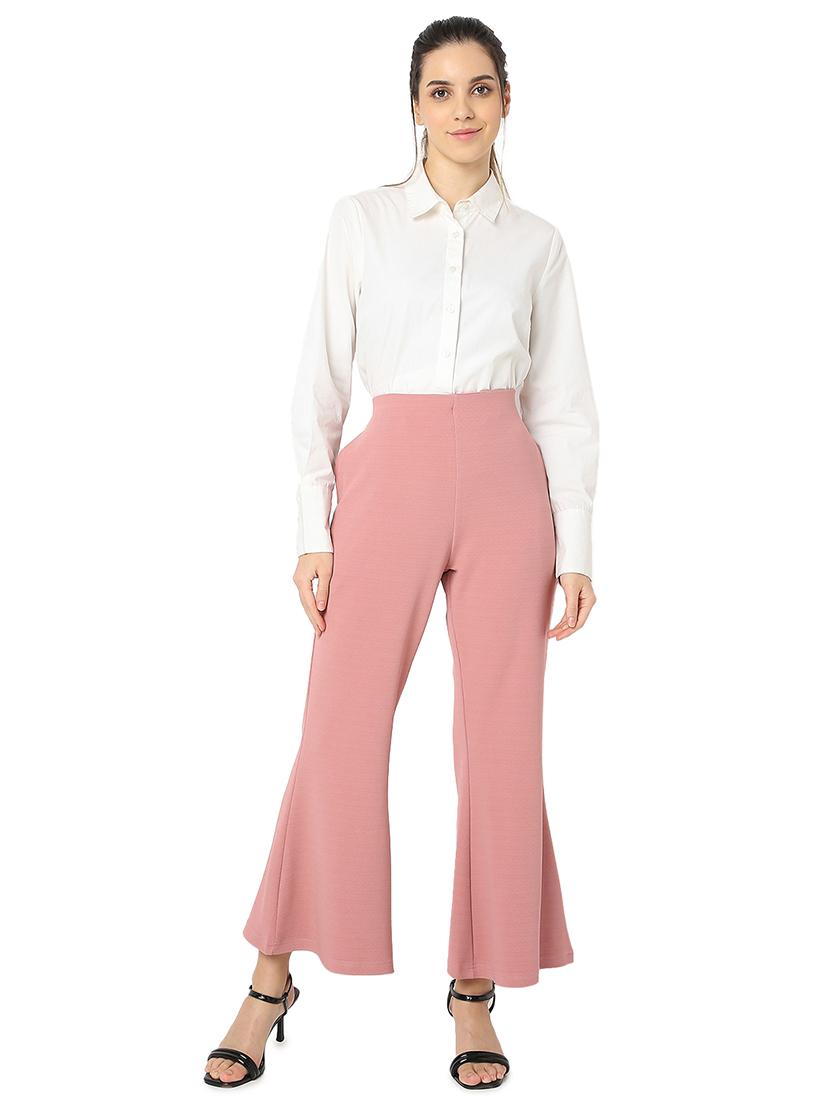 women solid high rise bootcut trouser - 21721943 - Standard Image - 4