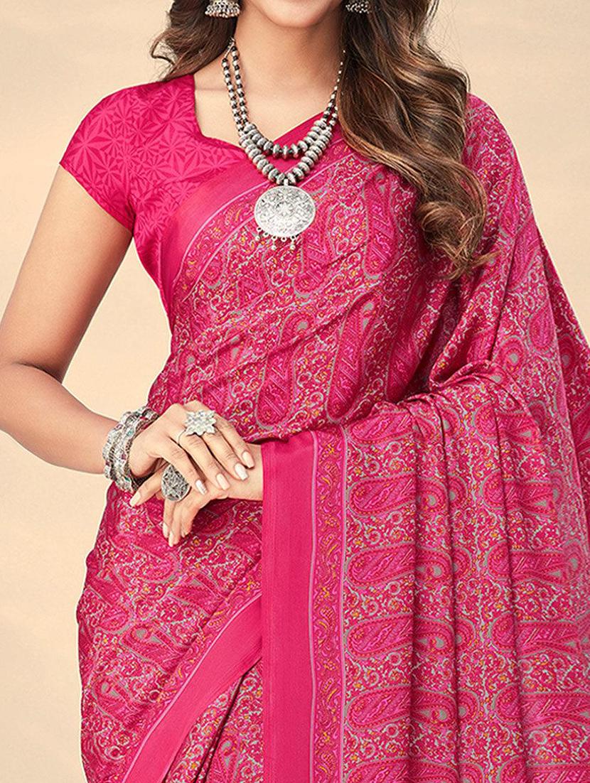 women printed casual wear saree with blouse - 21721949 - Standard Image - 1