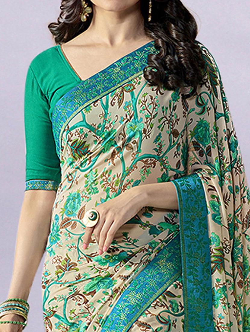 women printed casual wear saree with blouse - 21722257 -  Standard Image - 1