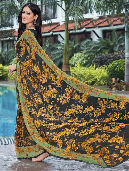 women flaral printed casual wear saree with blouse - 21722311 -  Standard Image - 0