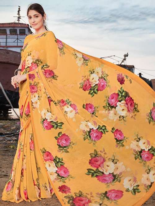 women printed casual wear saree with blouse - 21722312 -  Standard Image - 0