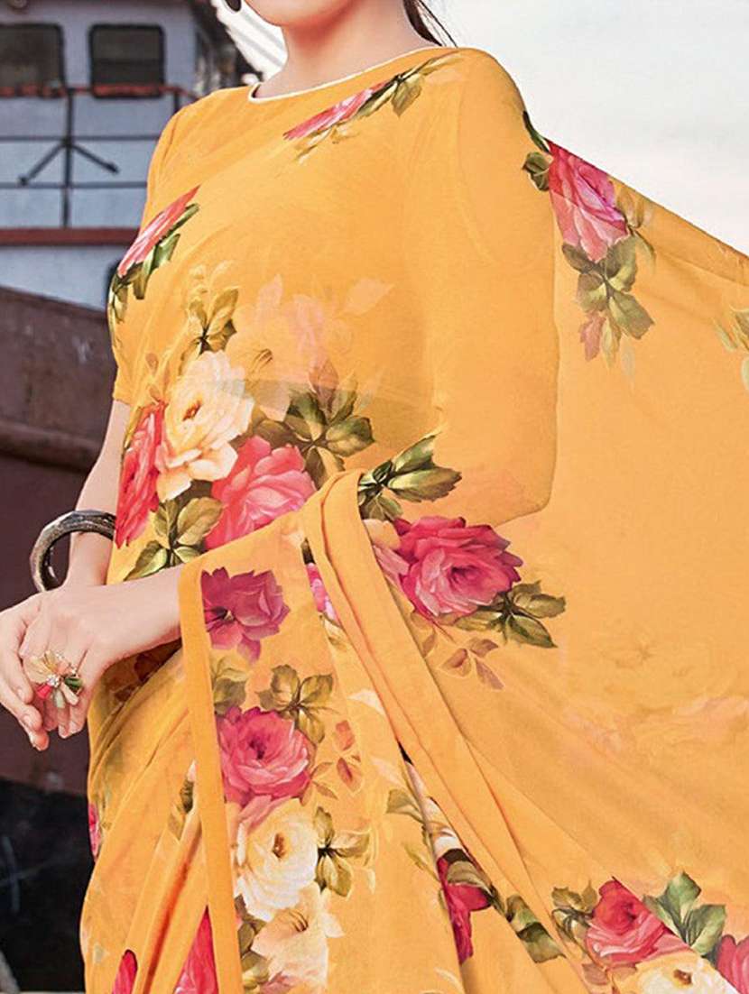 women printed casual wear saree with blouse - 21722312 -  Standard Image - 1