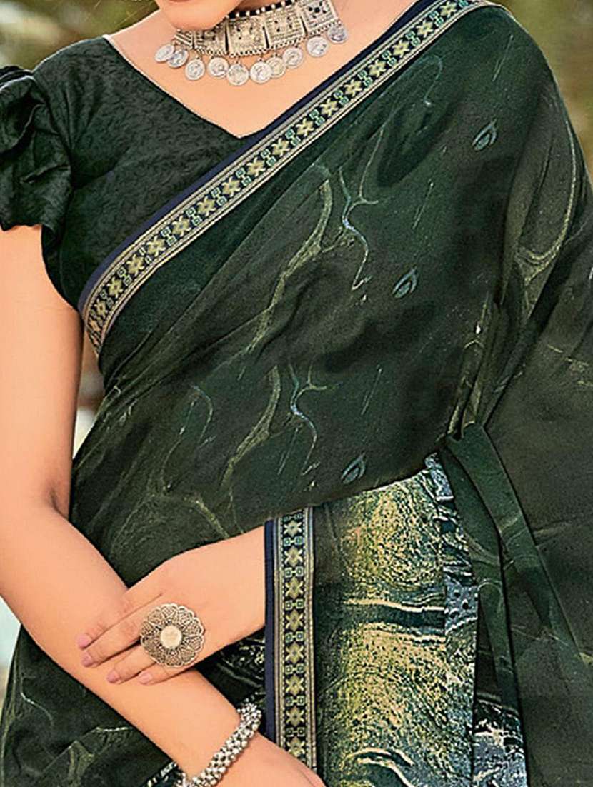 women printed casual wear saree with blouse - 21722314 -  Standard Image - 1