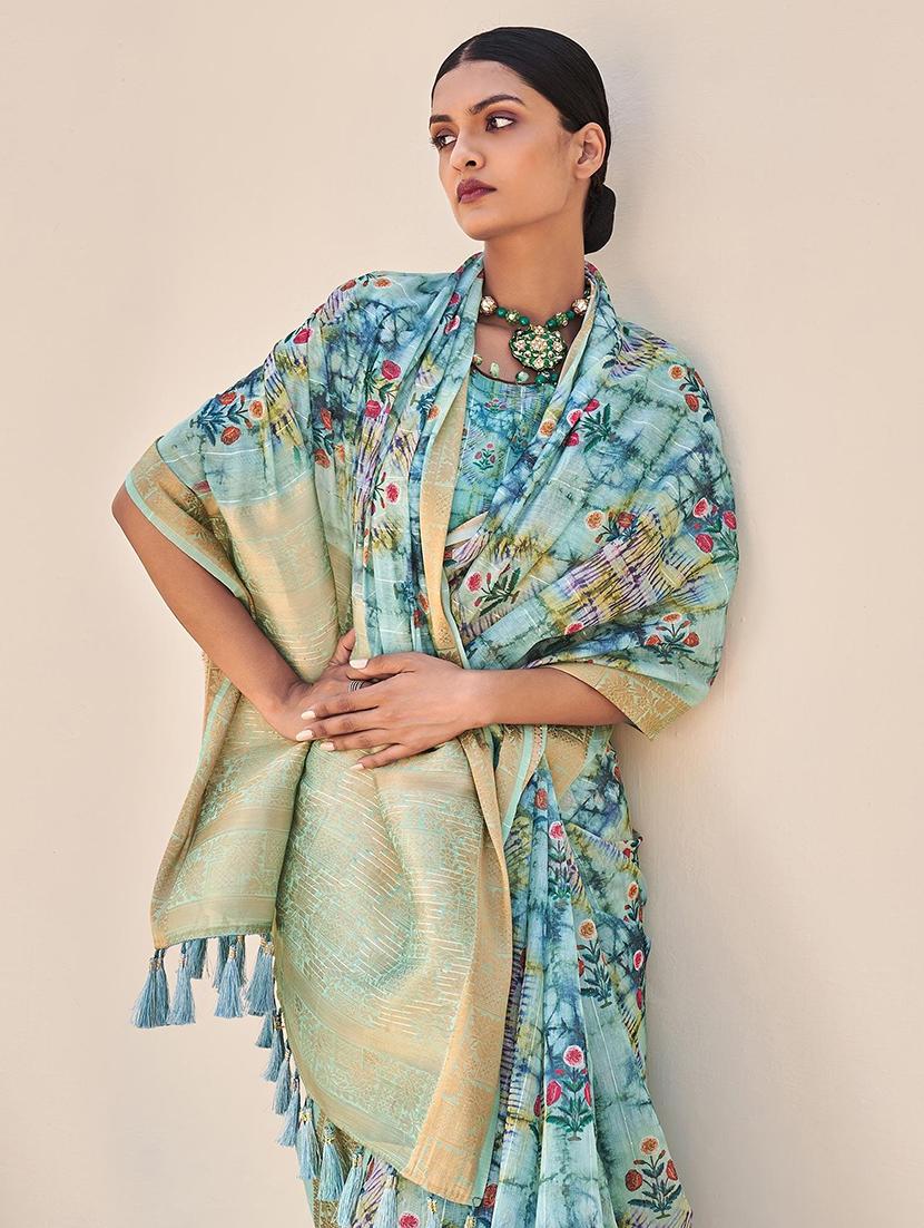 women printed casual wear saree with blouse - 21722475 - Standard Image - 1