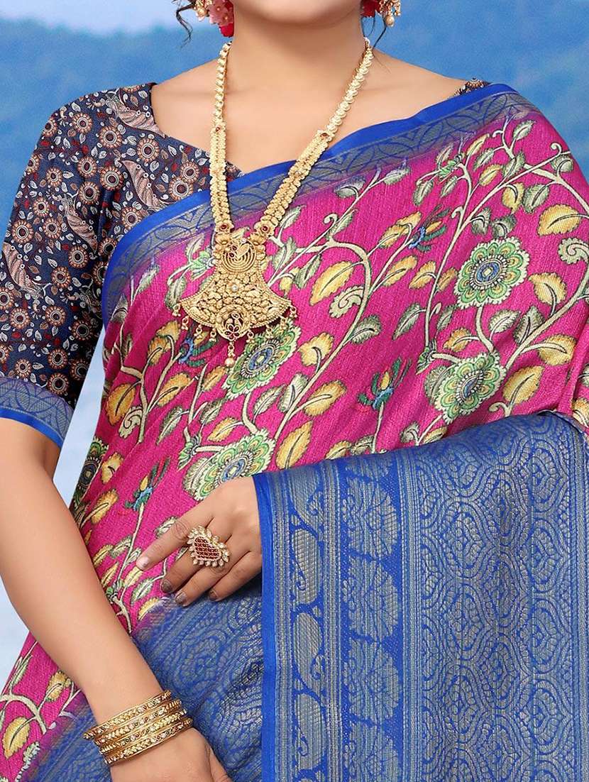 women printed casual wear saree with blouse - 21722515 -  Standard Image - 1