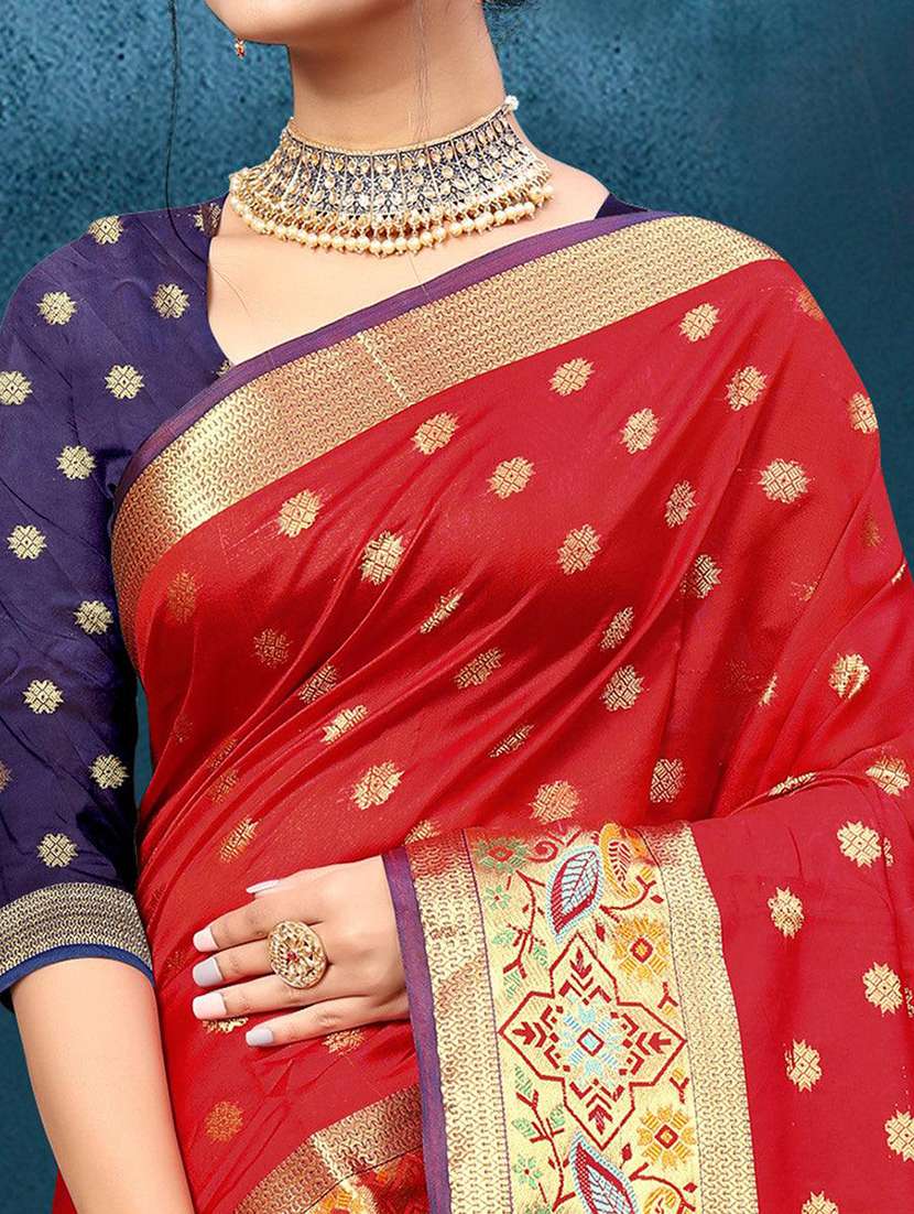 women self design zari bordered saree with blouse - 21722520 -  Standard Image - 1