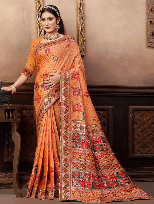 women printed casual wear saree with blouse - 21722566 -  Standard Image - 0