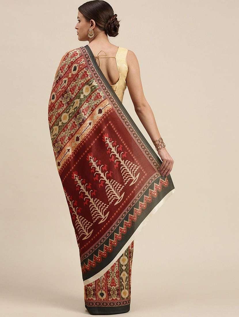 women printed casual wear saree with blouse - 21722585 -  Standard Image - 1