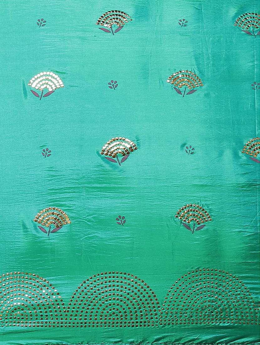 women sea green embellished saree with blouse - 21722694 -  Standard Image - 4