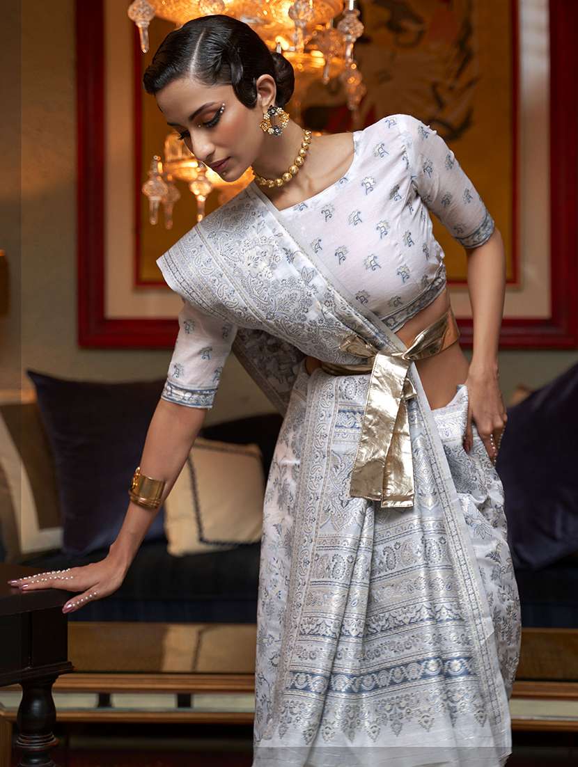 women printed casual wear saree with blouse - 21722798 -  Standard Image - 1