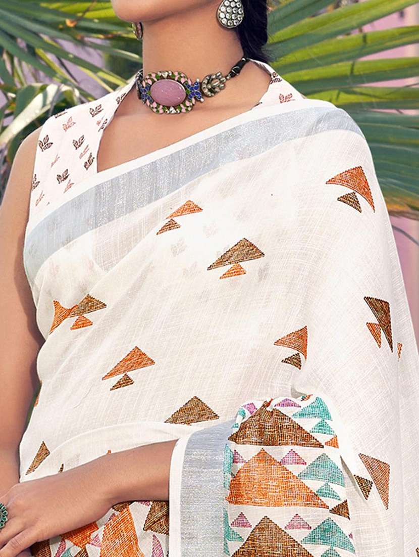 women printed casual wear saree with blouse - 21722826 -  Standard Image - 1