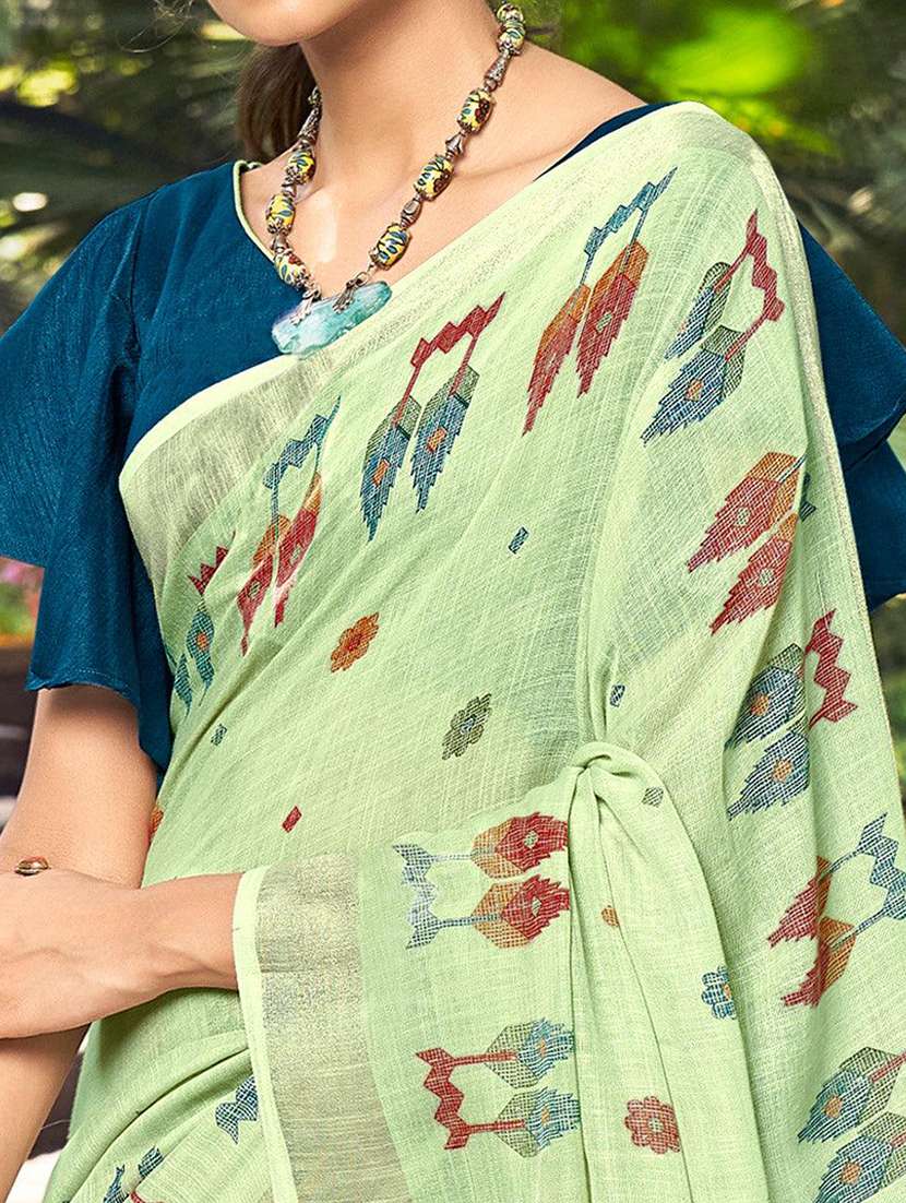 women printed casual wear saree with blouse - 21722867 -  Standard Image - 1