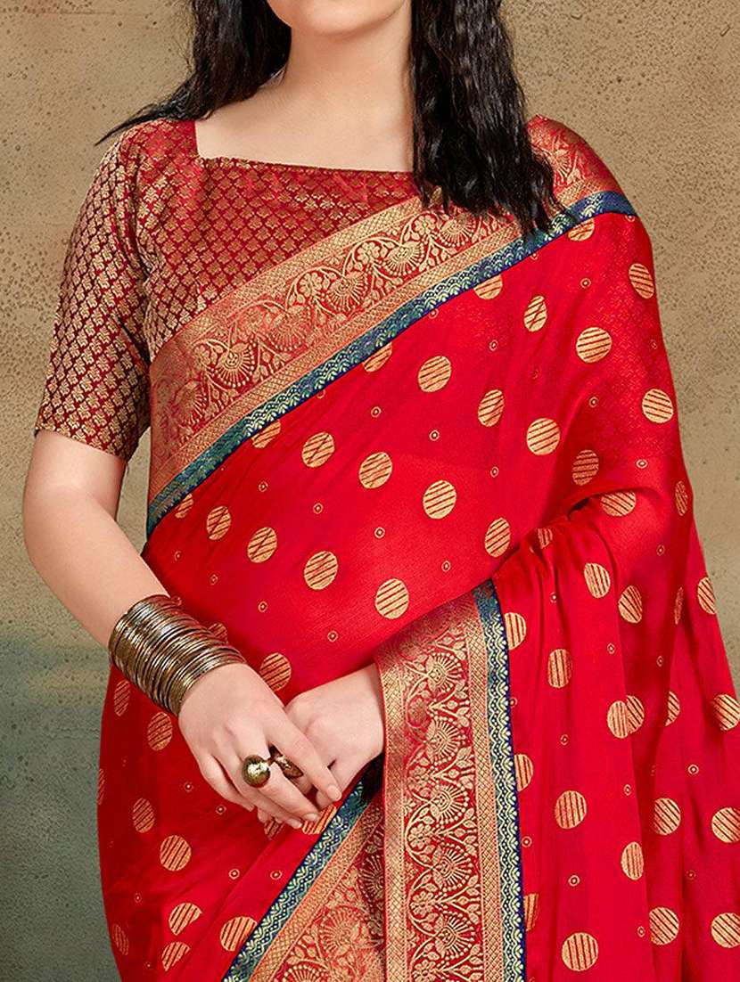 women printed bordered saree with blouse - 21722976 -  Standard Image - 1