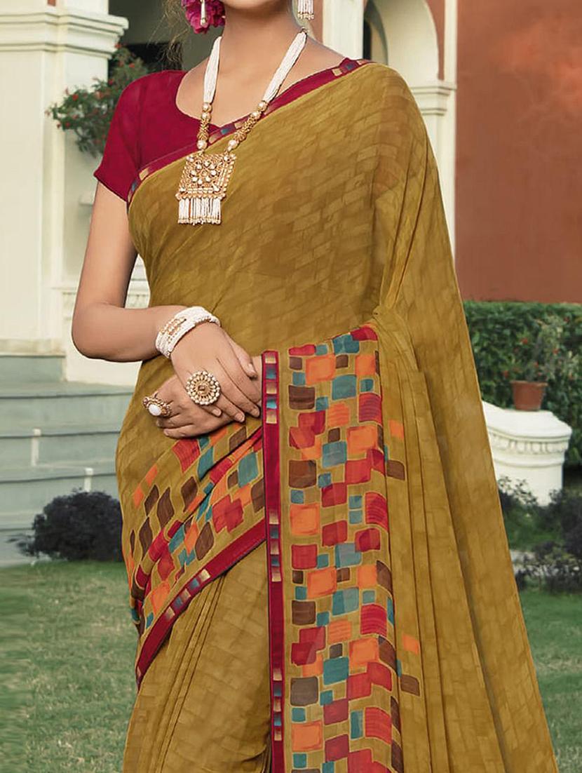 women printed bordered saree with blouse - 21722978 -  Standard Image - 1