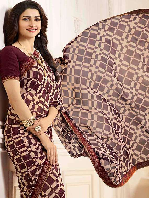 women printed bordered saree with blouse - 21723026 -  Standard Image - 1