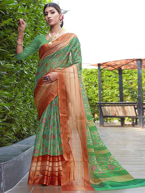 women printed casual wear saree with blouse - 21723035 -  Standard Image - 0