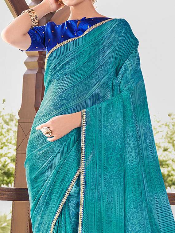women printed casual wear saree with blouse - 21723119 -  Standard Image - 1