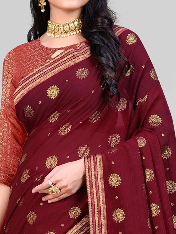 women printed bordered saree with blouse - 21723253 - Standard Image - 1