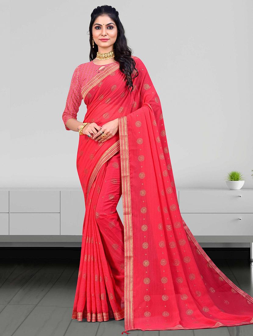 women printed bordered saree with blouse - 21723254 - Zoom Image - 0