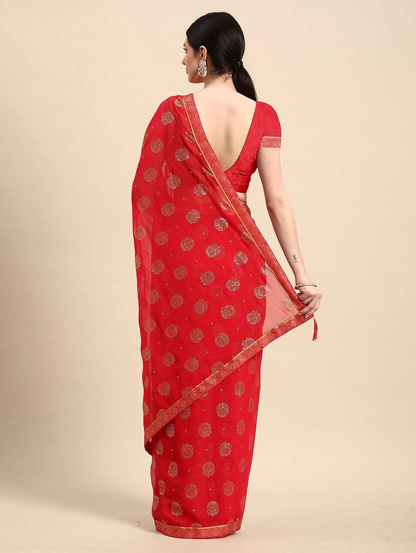 women printed bordered saree with blouse - 21723276 -  Standard Image - 1