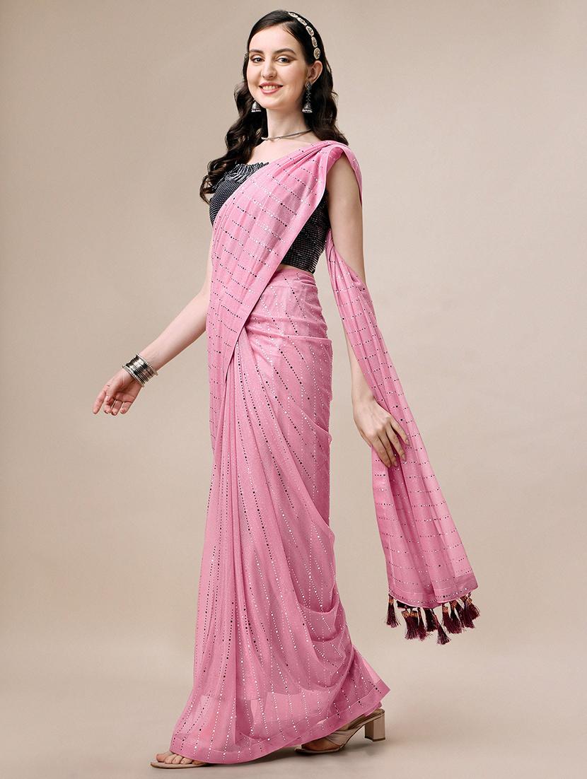 women pink embellished saree with blouse - 21723308 - Standard Image - 1