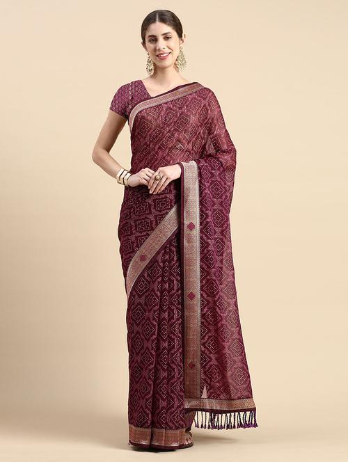 women printed casual wear saree with blouse - 21723314 -  Standard Image - 0